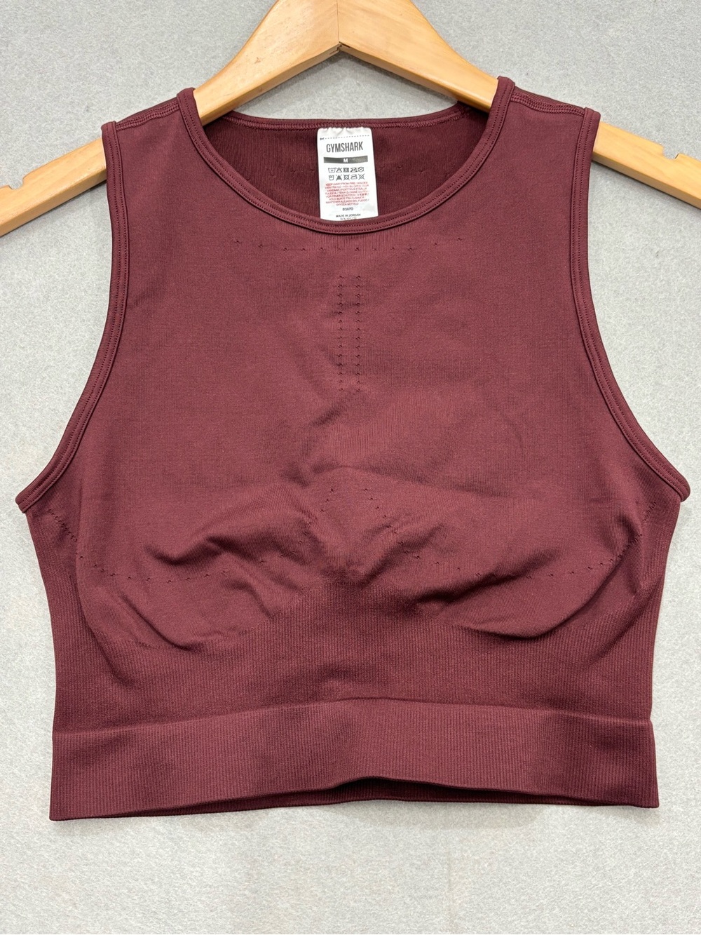 Gymshark Women's Burgundy Crop Tank